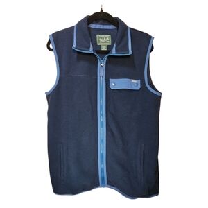 Woolrich Men's SIZE M Full-Zip Sleeveless Fleece Vest Jacket in Navy Blue